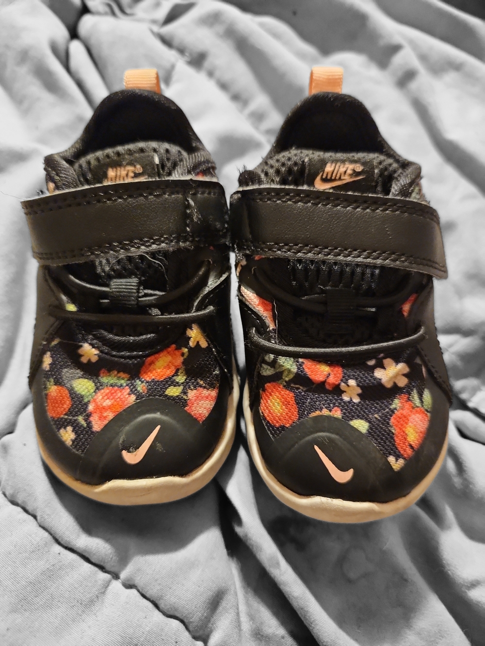 Nike Flex Contact 3 VF Infant Size 4C AT4113 001 Black/Pink Floral